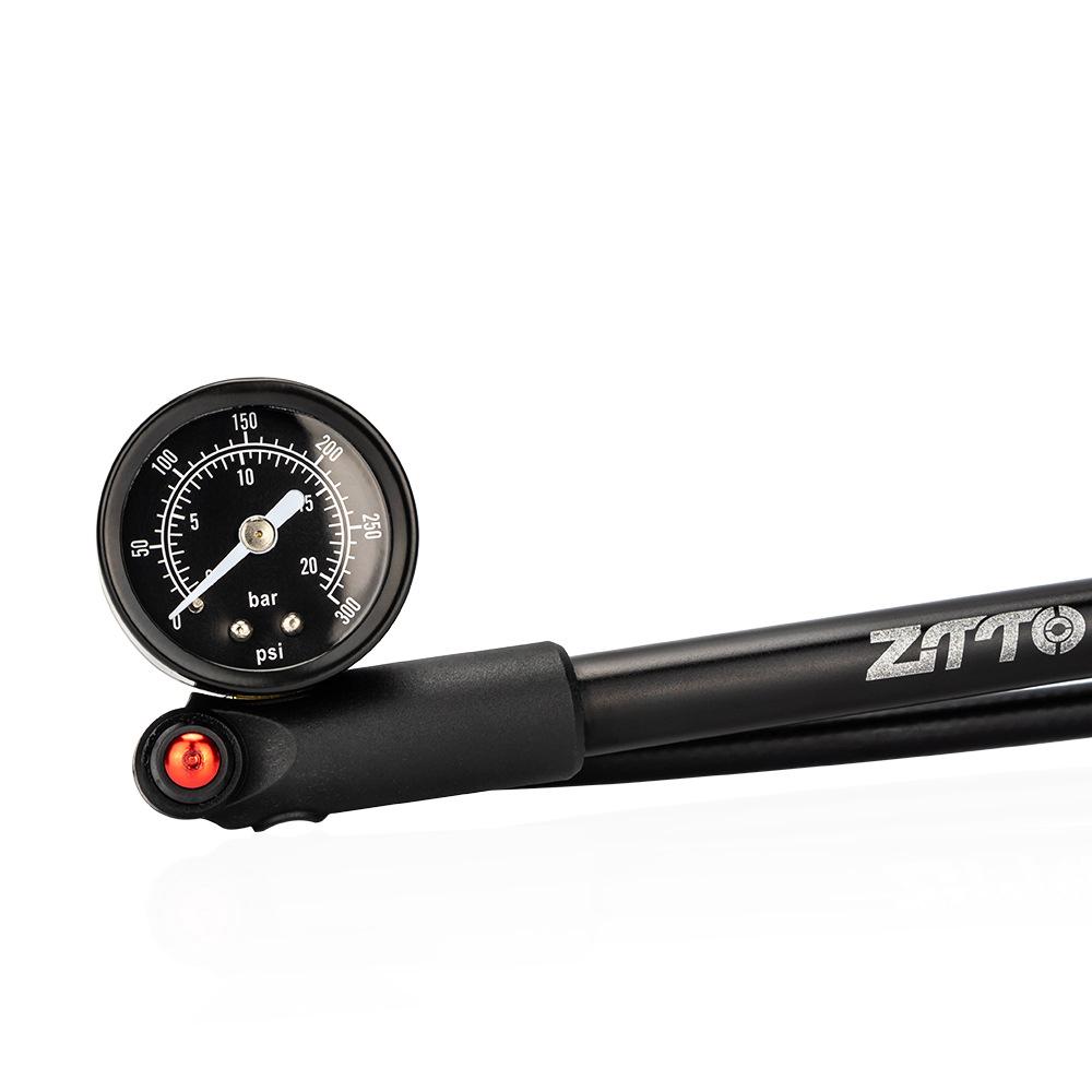 ZTTO Bike Shock Pump with Gauge 300PSI High Pressure Air Pump Schrader Valve for Front Fork & Rear