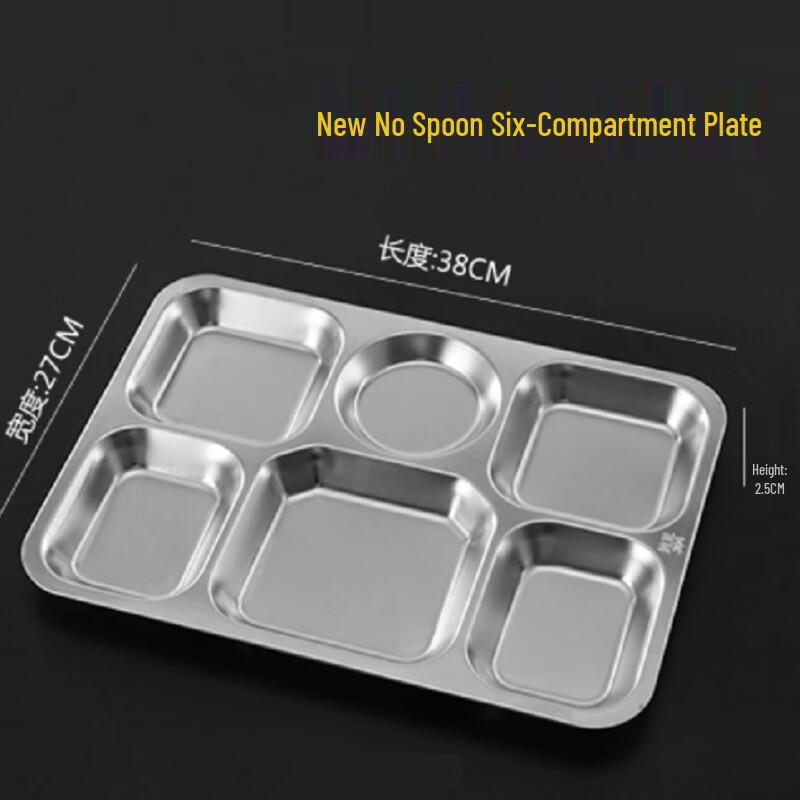 Verdicktes 304 Edelstahl Kantinen-Tablett mit Fächern