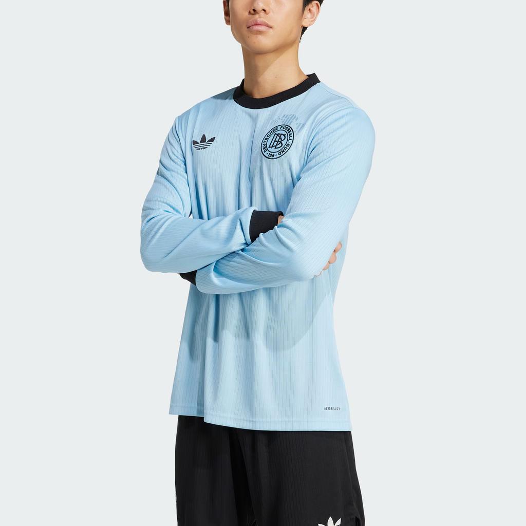 Adidas Originals ANNIVERSARY SS25 Soccer Jersey Men's Clear Blue/Black JY0236-