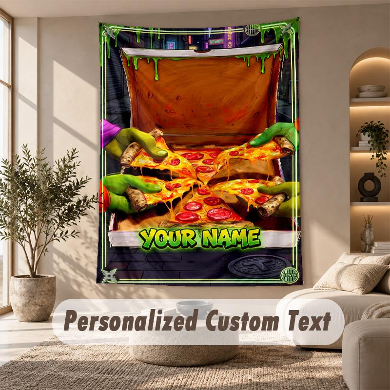 Teenage Mutant Ninja Turtles Tapestry, Personalized Custom Text, Wall Hanging Tapestry For Living Room Home Wall Decor