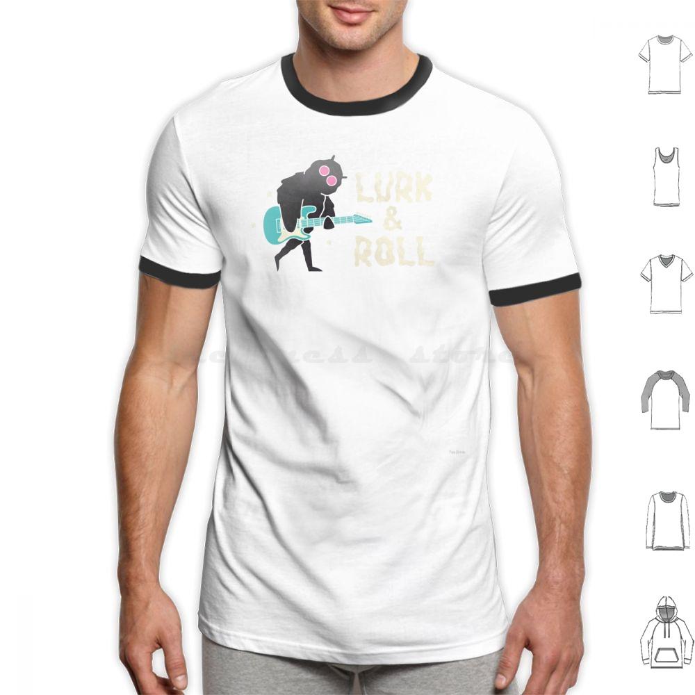 Lurk And Roll T Shirt Cotton Men Women DIY Print Mothman And Roll Moth Cryptid Lurk Paranormal Cryptozoology Music Creature