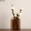Brown Glass Vase Geometric Arch Vases Desk Decoration Artificial Flower Decorative Flower Arrangement Room Aesthetic Decor