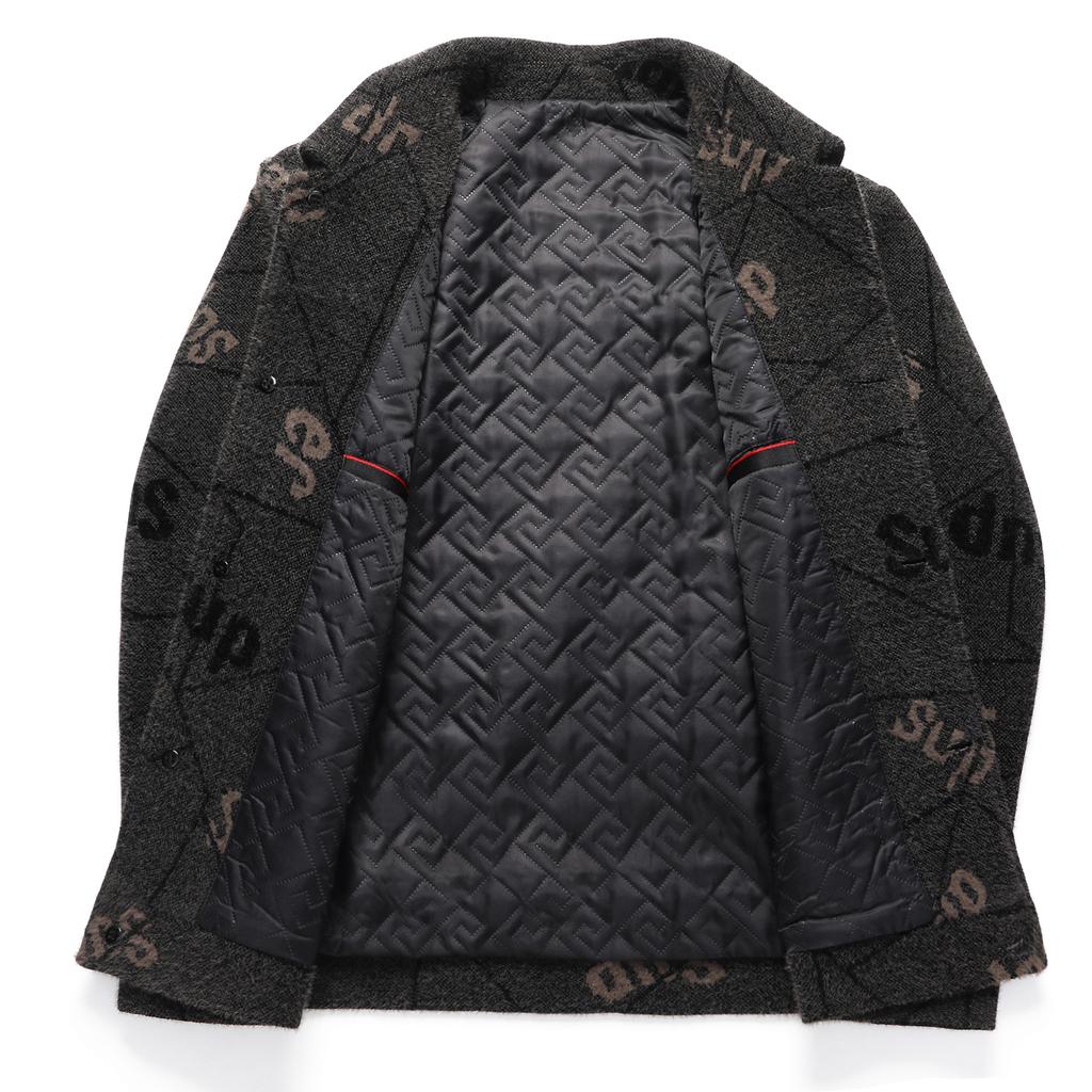 Autumn and Winter New Men's Chenille Jacket Business Casual Lapel Cotton Thickened Young and Middle-aged Jacket Men's Coat