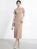 Women's Miyakeme Series Corn Grain Pleated Long Dress – High-Grade Texture