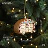 NeGold Red Gold Sticky Powder Plastic Pendant Matte Pink Cartoon Pendant Christmas Tree Window Hanging Decoration