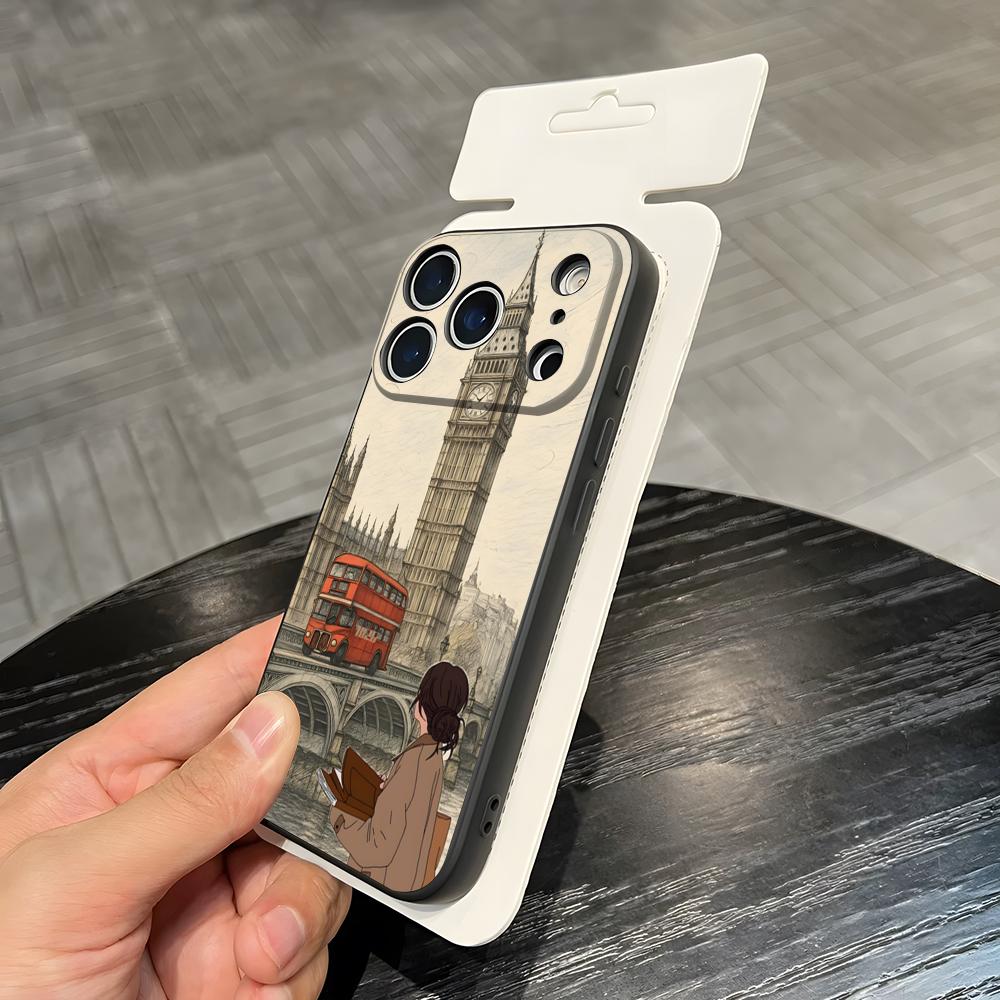 London Big Ben Phone Case For IPhone 17 Air 16 E Pro Max 15 14 13 Mini 12 Pro 11 Max Plus Black Soft Shell
