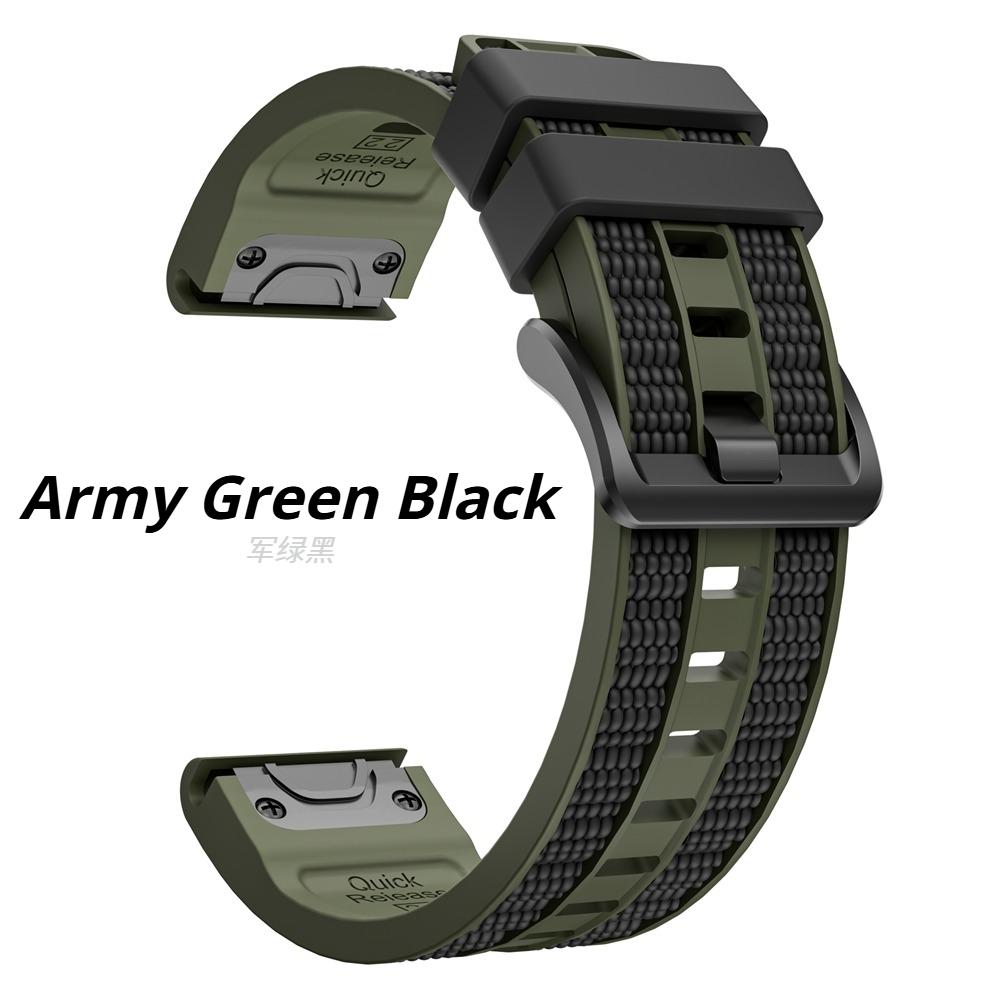 QuickFit 22mm 26mm Two-tone Sports Silicone Watch Band For Garmin Fenix 8 Pro 51mm 47mm E 7 7X 6 6X/Epix Gen 2 Strap Bracelet