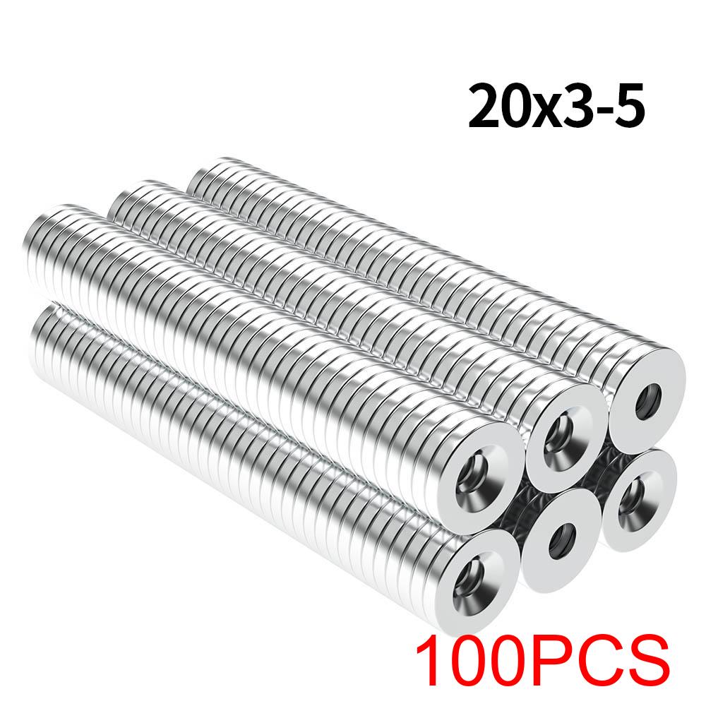 20x3-5mm Super Strong Neodymium Magnet N35 NdfeB Permanent Magnetic Imanes Round With Holes Powerful Magnets Refrigerator Magnet