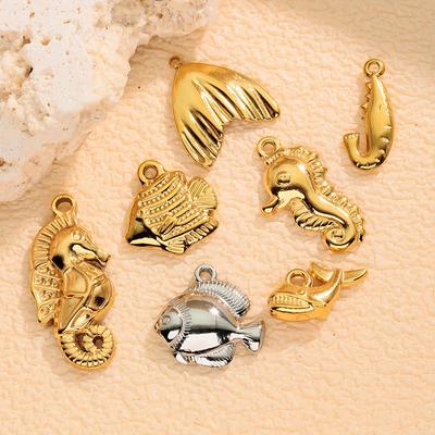 Ocean Series: Seahorse, Mermaid, Seashell, Dolphin, Conch DIY Bracelet & Necklace Charms