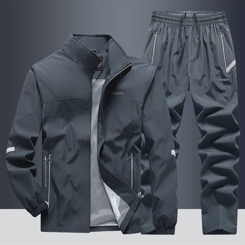 Men's Tracksuit Sports Suit Jacket+Pant Sportswear Sets Spring Autumn 2 Piece Sweatsuit Male Outdoor Train Clothing