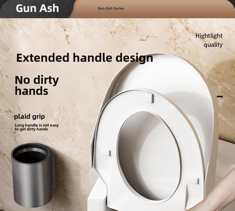 Wall-Mounted Luxury Toilet Brush: No Dead Angles, Punch-Free Design for Efficient Bathroom Cleaning