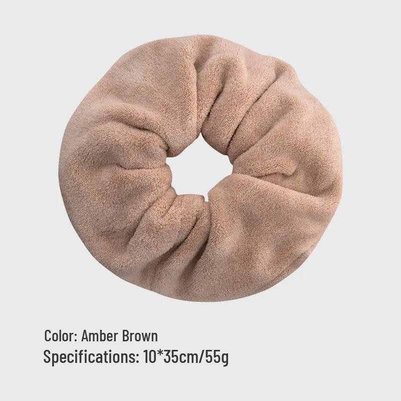 Super Absorbent XL Plush Hair Towel Scrunchie - Gentle, Damage-Free, Dual-Use for Hair & Face Washing