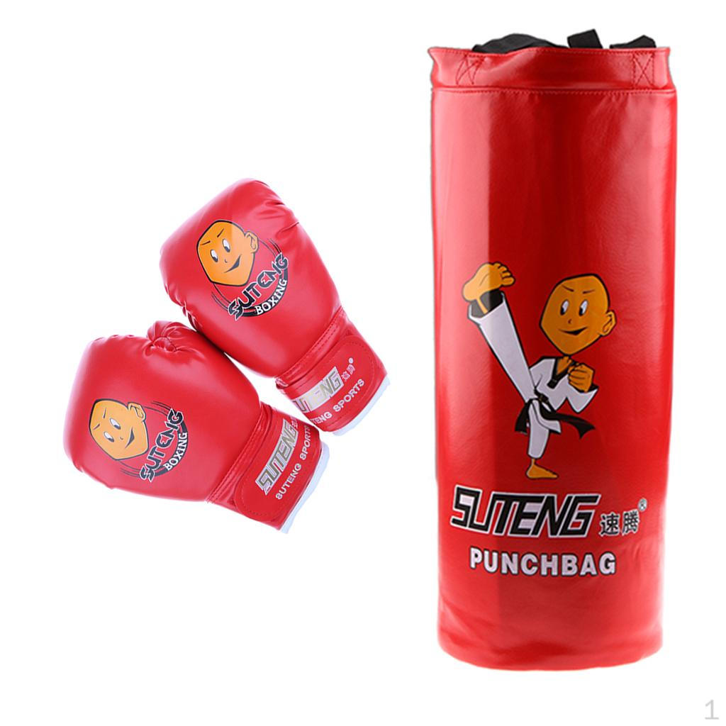 Boxing Punch Bag Gloves Set Kids Children Exercise Punching Training