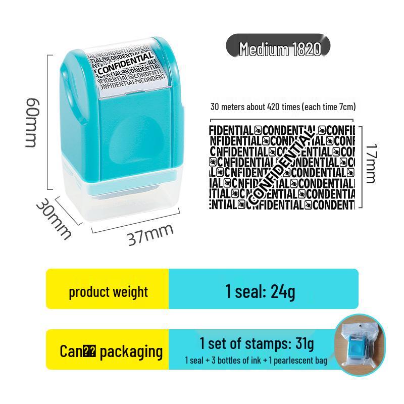 Privacy Seal Roller Stamp: Jumbled Code Address Protection Pen