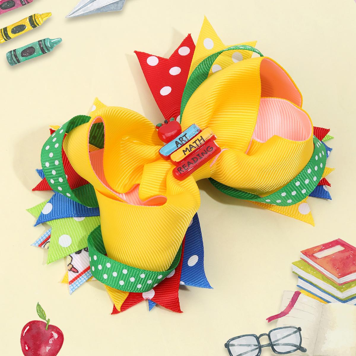 

2 шт. Новые буквы Детская заколка для волос Цветной карандаш Бант Аксессуары для волос Студенческий сезон Платье Головной убор Зажим для волос Подарок Size fits all