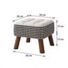 Sturdy Wooden Legs Low Stool Soft Upholstered Seat Cream Style Ottoman Ottoman  Daily Home Use