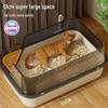 Semi-Enclosed Raised Cat Litter Box: Anti-Carry Design for Cats & Kittens