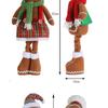 Weihnachts-Lebkuchenmann-Puppe mit dehnbaren langen Beinen und stehender Pose | Neues Plaid-Stoffornament für Weihnachtsbaum-Heimdeko