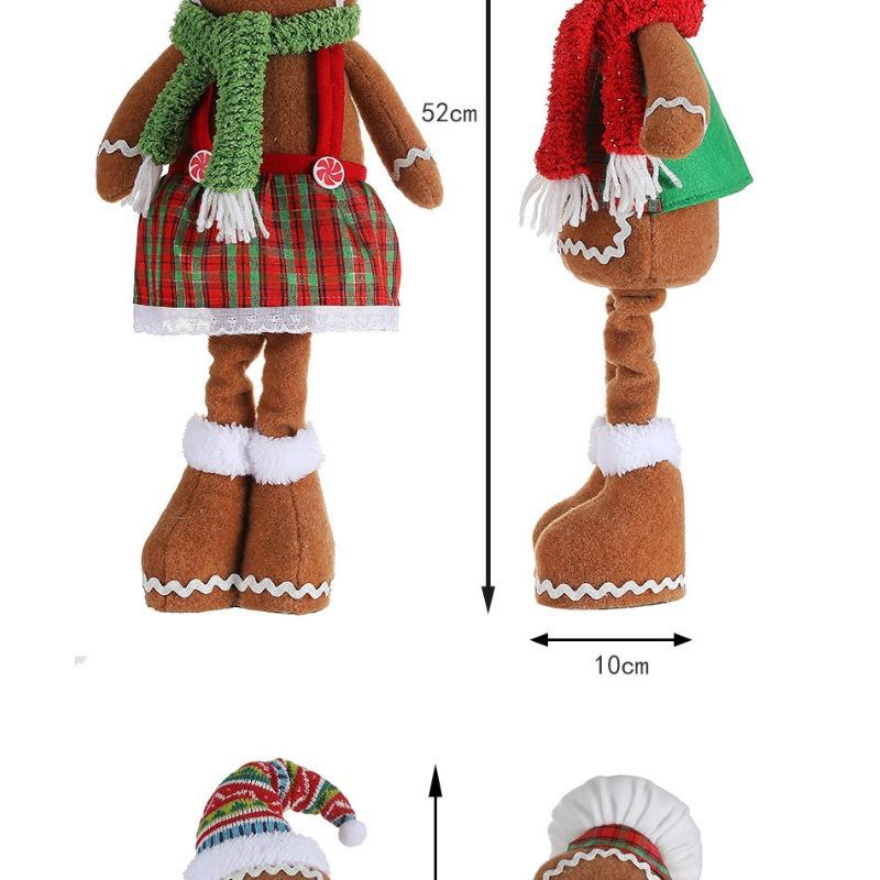Christmas Gingerbread Man Doll with Stretchable Long Legs & Standable Pose | New Plaid Fabric Ornament for Xmas Tree Home Decor