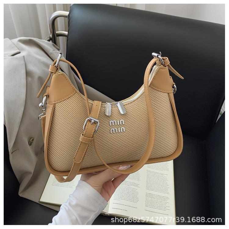 Fashion high sense dumpling bag women 2025 small fresh dopamine casual armpit bag simple contrasting color women s bags