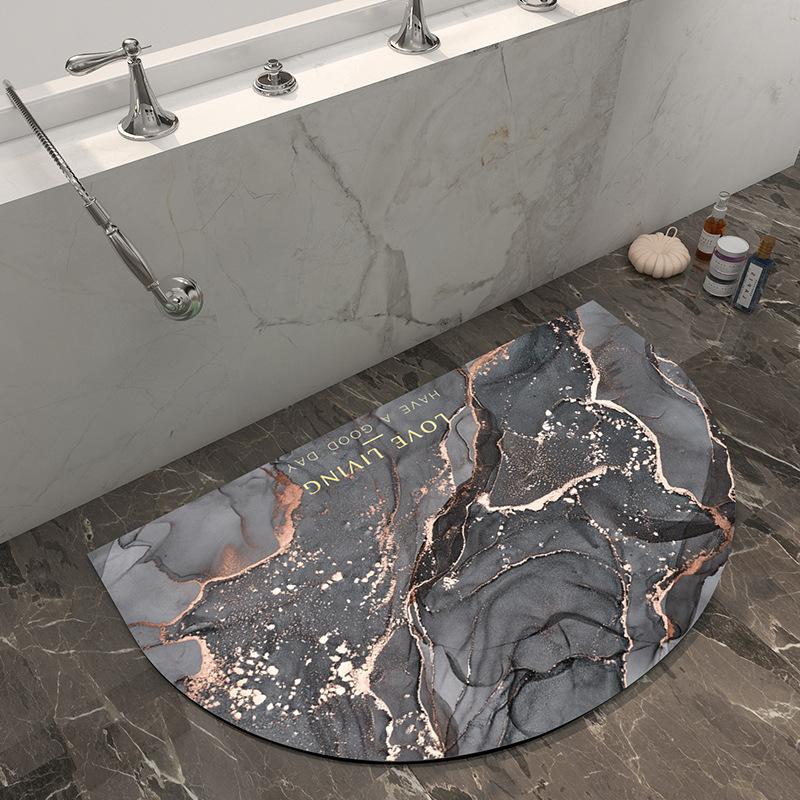 Diatomitový polkruhový WC savý podlahový koberec Podložka na nohy Domácnosť Rýchloschnúca Kúpeľňová protišmyková podložka Vstupná rohožka Mäkká podložka