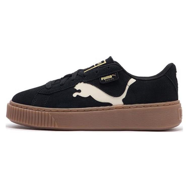 New PUMA Suede Platform Cutout 'Black White Brown' Women's 397233-01