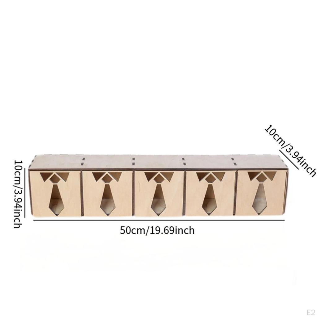 Mens Tie Display Box Case Wood Creative for Men Storage Holder Drawer Collection