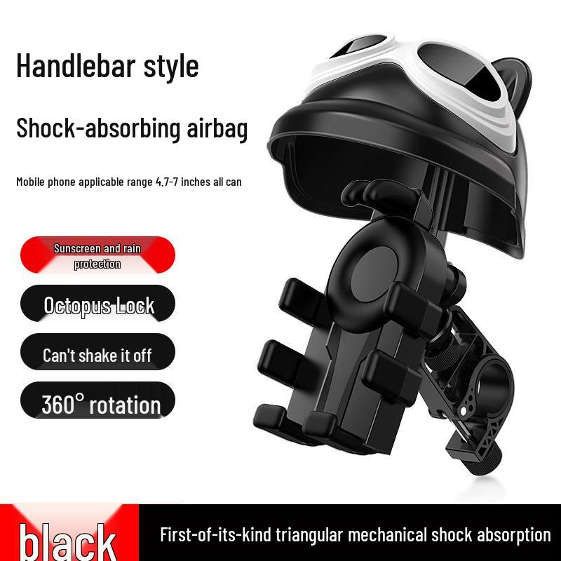 Shockproof Rainproof Phone Holder for Electric Cars, Motorcycles & Takeaway Helmets with Sunshade and Navigation Support.