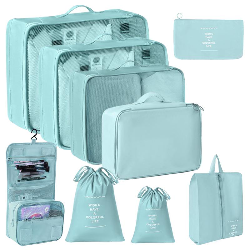 6/7/8/9/10 Pcs Set Travel Organizer Storage Bags Suitcase Packing Cubes Set Cases Portable Luggage Clothes Shoe Tidy Pouch Folding
