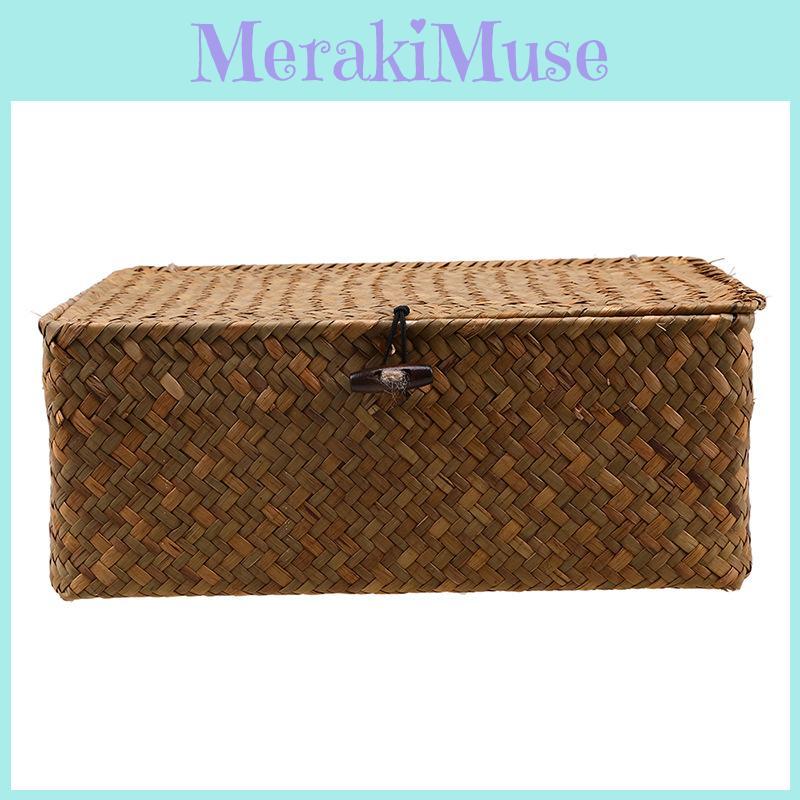 Handmade Yellow Seagrass Woven Organizer Box Perfect For Fruits Medicines And Jewelry