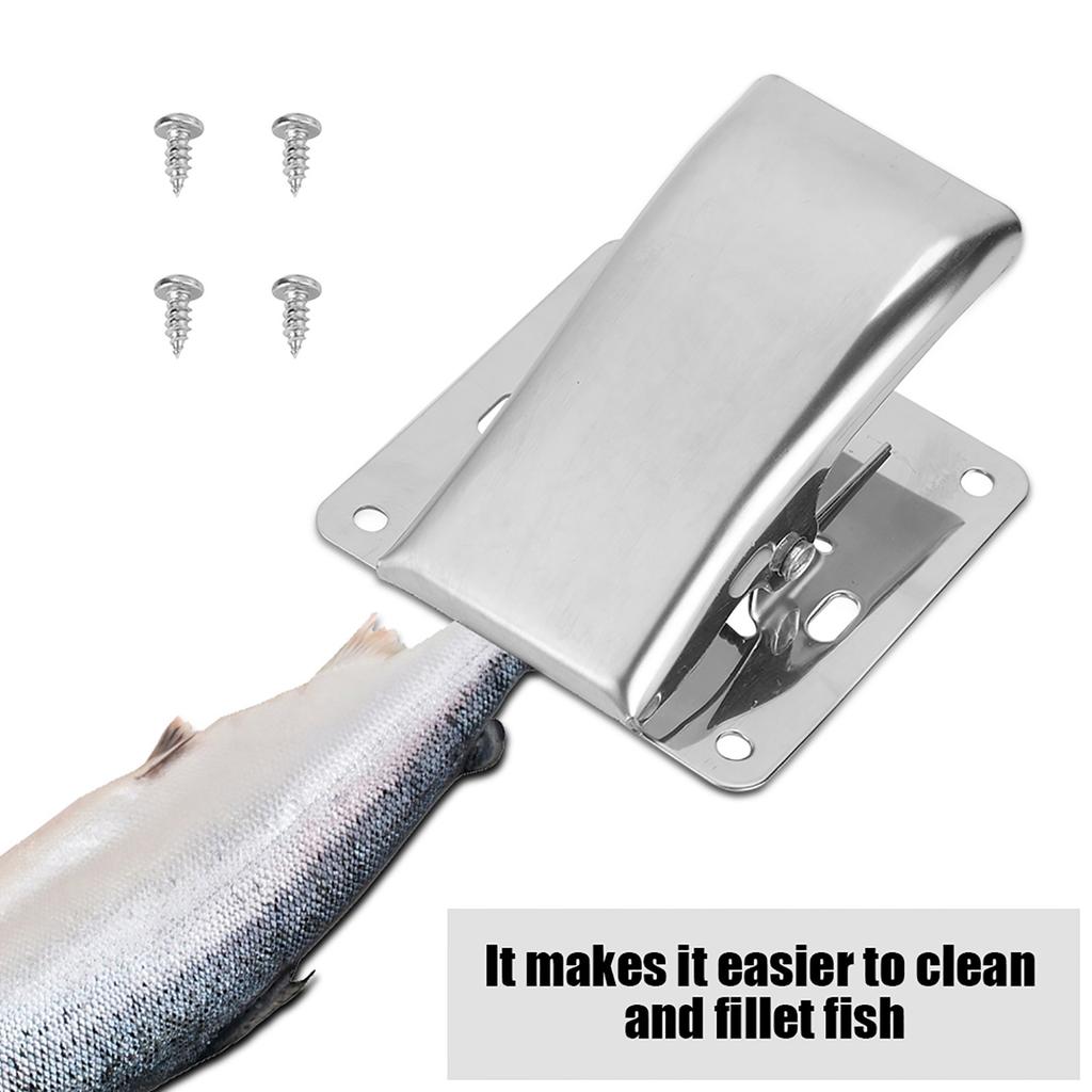 Stainless Steel Fish Fillet Clamp   Jaw Holds Fish Securely Spring-Loaded, Idl for Outdoor Camping Picnics or Home Use