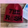 Letter Embroidered Wool Hat For Fall And Winter Unisex Street Style Cozy Knitted Cap