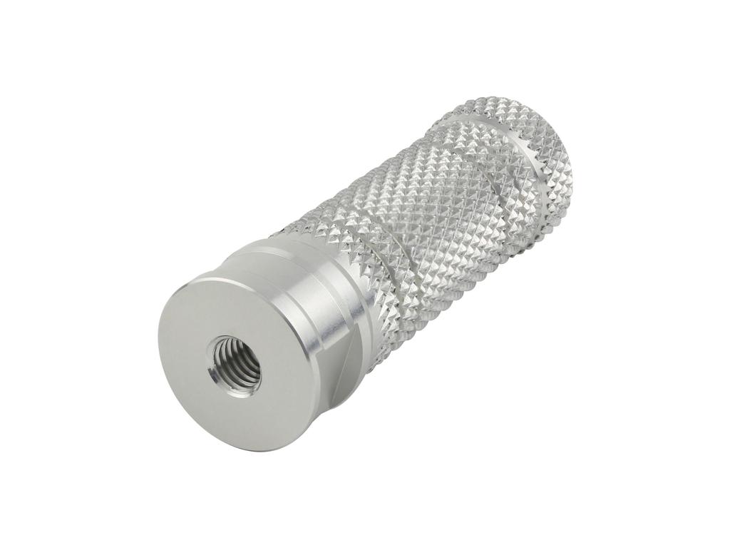 POSH FAITH 906013-03 Motorcycle Supplies, Aluminum Machined Step Bar Knurl, M8 Taps, 2 Pieces, Silver