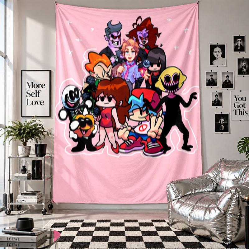 Wall TapestryFriday Night Funkin Art Hanging Cloth Decorative Background Cover for Room Decoration