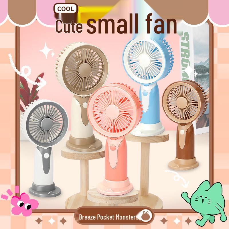 Portable Student Desktop Mini Fan - Rechargeable and Customizable Gift