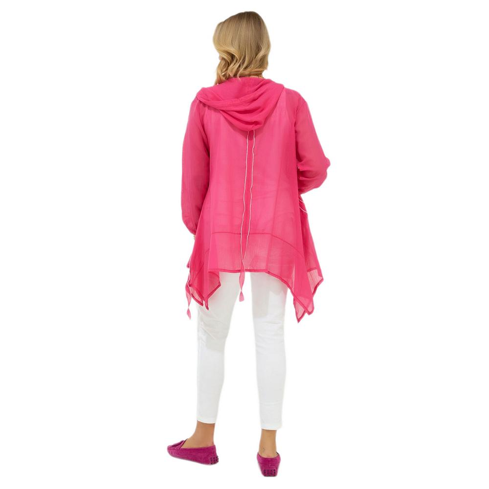 Fierte Damska kurtka w dużych rozmiarach Lm83210 Bawełniana zapinana na zamek błyskawiczny z kapturem