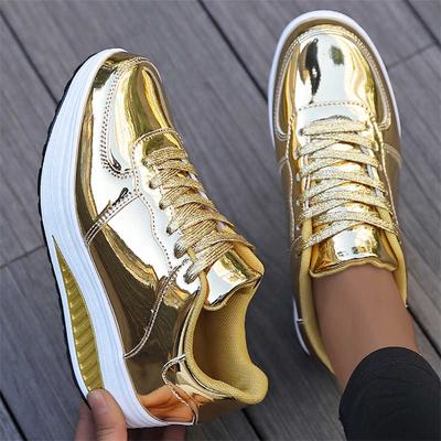 Cuero Sintético Ecoleather Tacones de Ajuste Ancho Oxford Zapatillas Deportivas de Plataforma Alta Zapatos Shose Para Mujer Deporte Súper Ofertas