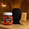 Black Soap with Carrot Extract 200g + Kessa Glove + Pumice Stone – Radiance & Glow Hammam Set