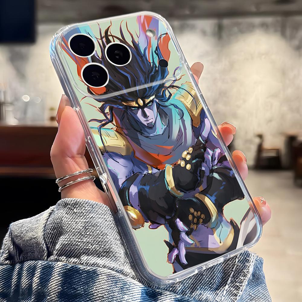 Anime JoJo Bizarre Adventure Phone Case For IPhone 17 16 Pro Max 15 14 13 11 12 Mini Xs X Xr 7 8 Plus Se Transparent Cover