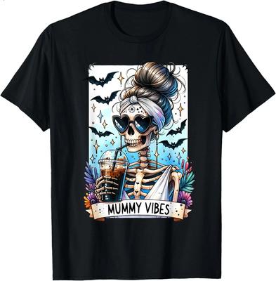 Tarot Card Mummy Vibes Skeleton Mom T-Shirt – Spooky Mom’s Day Unisex Tee