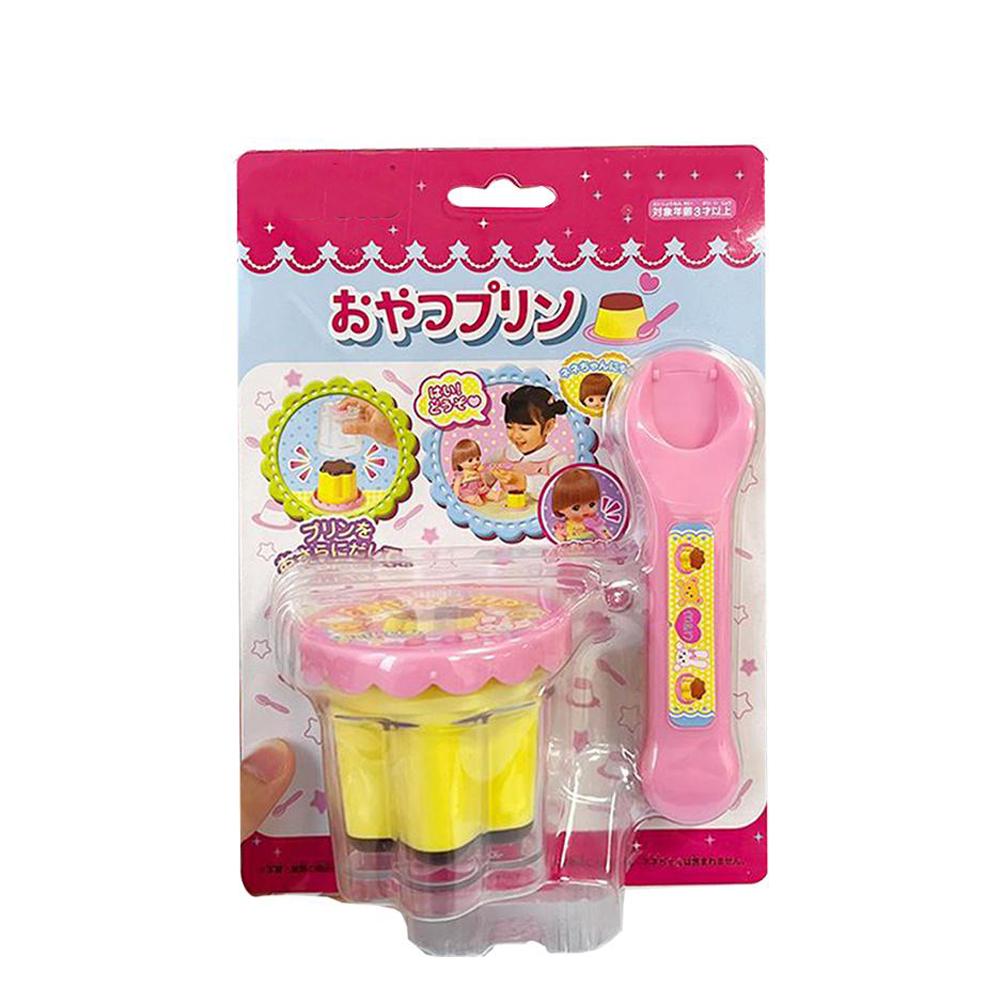 Pretend Play Pudding Feeding Toy Set with Magic Spoon Simulation Food Kitchen Toys for Kids Interactive Role Play Gift for Girls