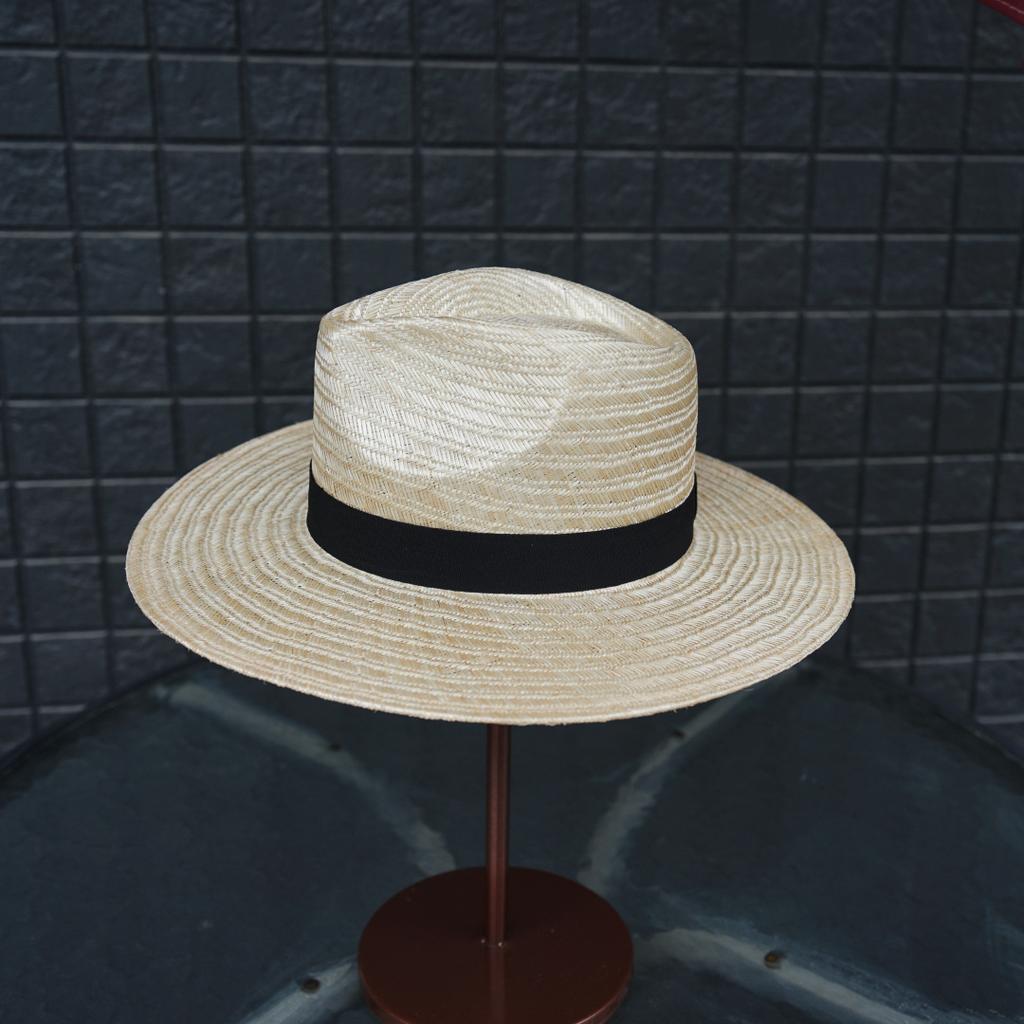 French Retro Sisal F Hemp Woven Jazz Top Hat Women'S Summer Sun Protection Sunshade Japanese Panama Wide-Brimmed Straw Hat Tide
