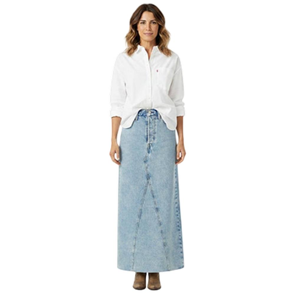 Levis Dámská ikonická rozparkovaná džínová maxi sukně Regular