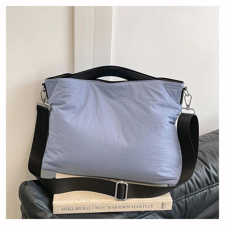 Large Capacity Solid Color Nylon Zipper Crossbody Soft Versatile Fashion Bag High-Quality Popular Shoulder Bag