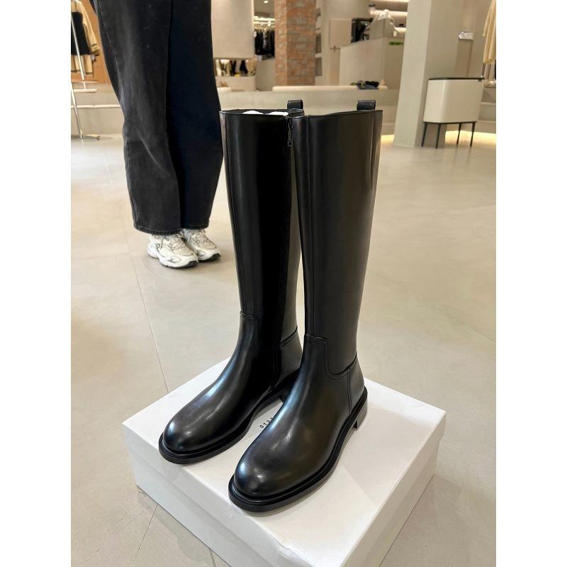 

Версия из коровьей кожи~ Виноградная мать, те же высокие сапоги, женские рыцарские сапоги, натуральная кожа, низкий толстый каблук, толстая подошва, боковая молния, высокие сапоги. 40 чёрный