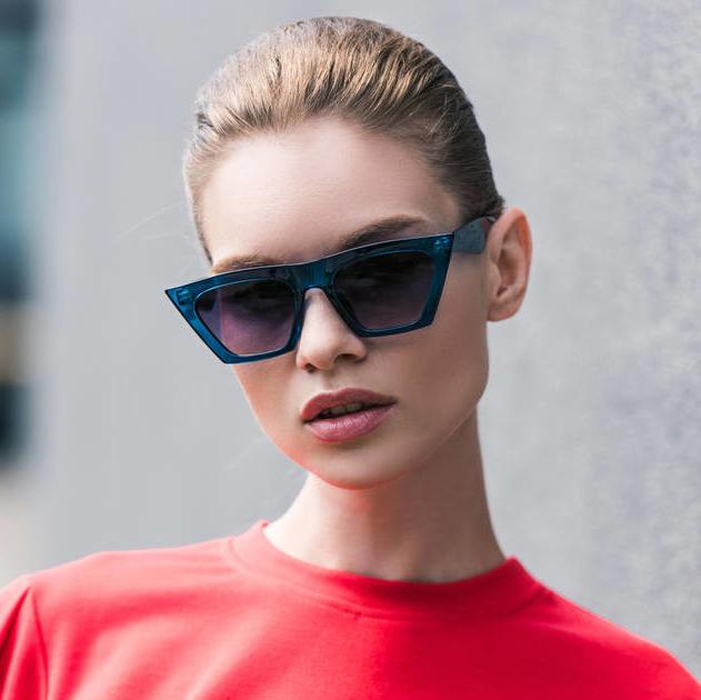 Twooo 113003 New Fashion Square Colorful Plastic Frame Women Sunglasses 2022