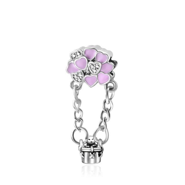 Charm Original Pink Peach Blossom Butterfly Love Series Beads Suitable for Original Ladies Bracelet Jewelry
