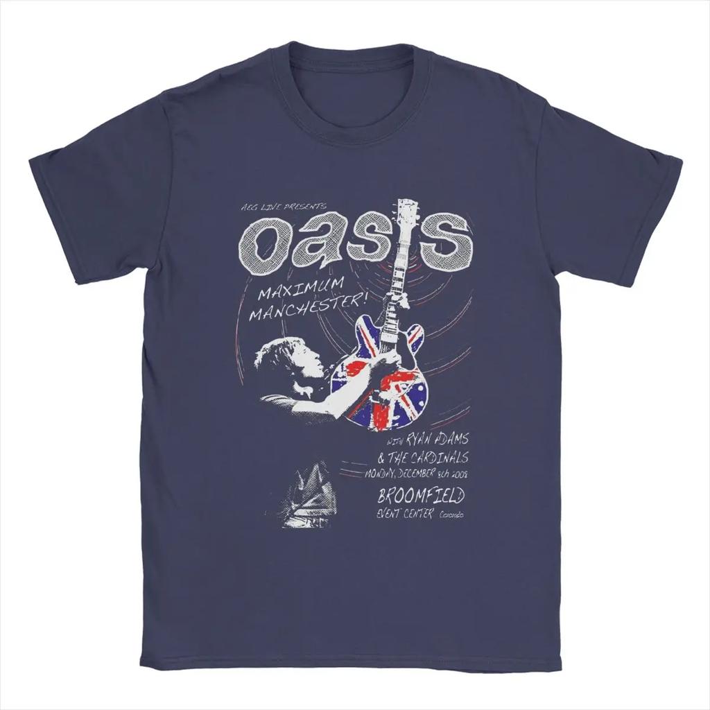The Classic Rock Band Oasis Men's Pure Cotton T-shirt Y2K Short-sleeved Summer Fashion Trend Casual Wear Top