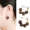 Natural Sandal Wood Earrings Featuring Traditional Chinese Designs Expertly Crafted for Sensitive Skin Wear