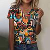 Women T Shirt Abstract Painting Print Funny Clothes Women Short Sleeve T Shirts Top Streetwear Summer Oversized Clothing